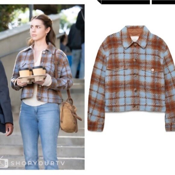 Aritzia Wilfred Free Autumn Wool Blend Plaid Shirt Jacket size XS - Picture 16 of 16